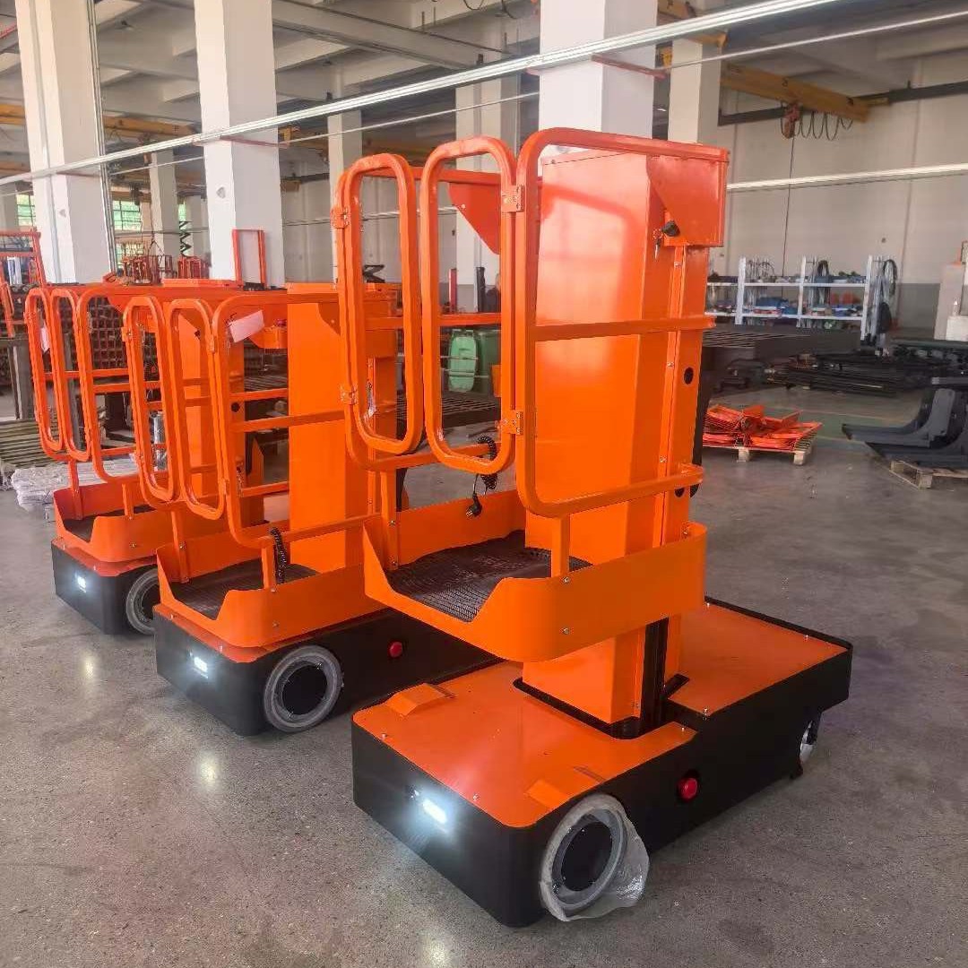 普尔夫高空取料车拣货取货车半电动高空作业平台拣选叉车升降机