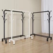 晾衣架落地家用卧室挂衣服折叠单杆简易室内宿舍移动晒凉衣帽架子