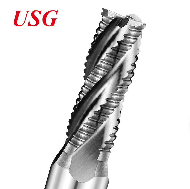 USG铣刀螺旋粗皮白钢铣刀 EH758高速钢4刃/6刃CNC数控刀具立铣刀