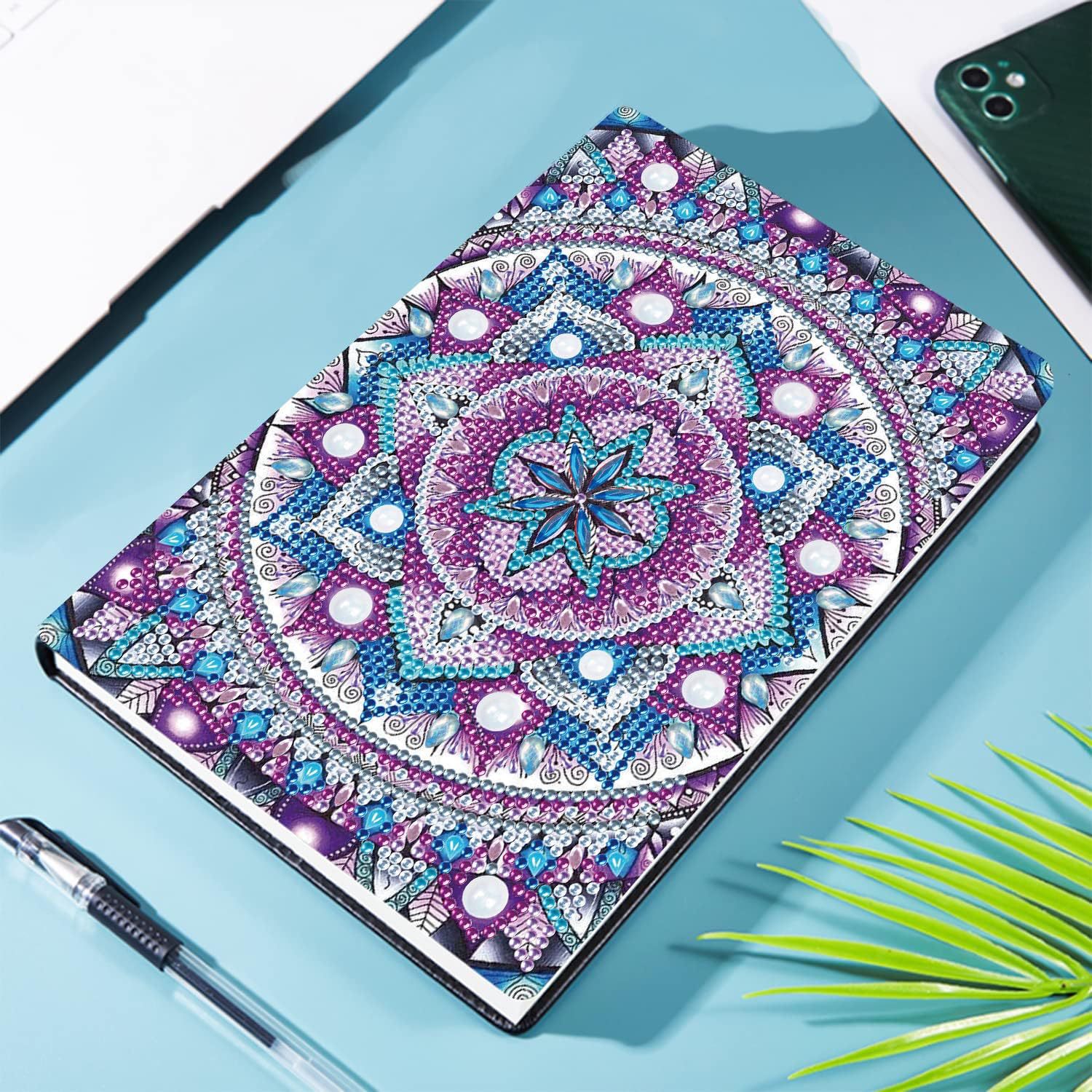 Pegatinas personalizadas para cuadernos con pintura de diamantes DIY, pinturas decorativas de diamantes hechas a mano, cuadernos con pintura de diamantes, pintura de diamantes completa.