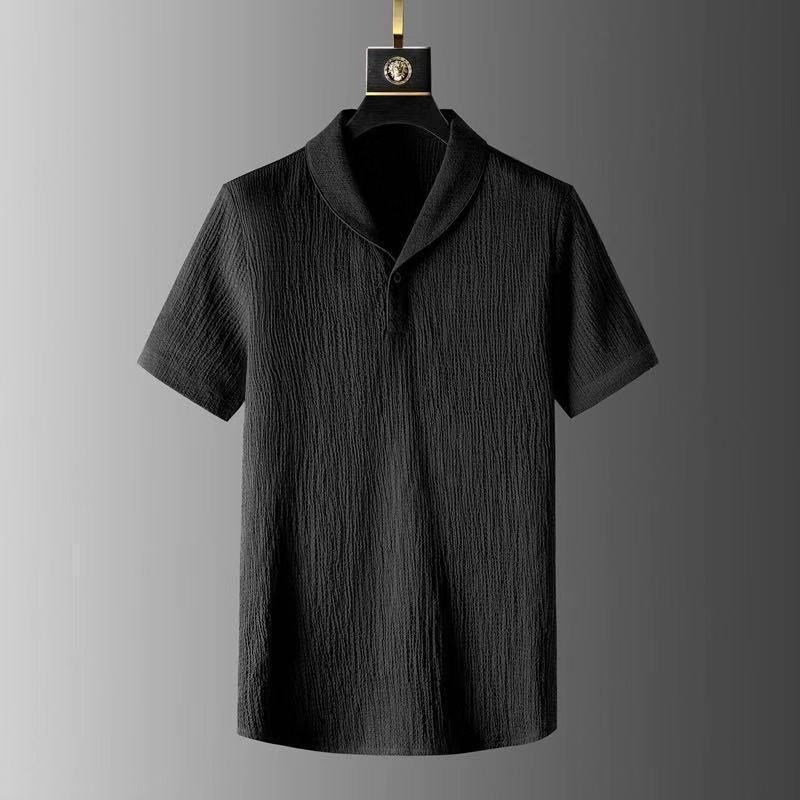 Camisas y menos ropa Traje deportivo plisado de seda de hielo para uso externo Traje delgado de dos piezas de punto transfronterizo al por mayor Manga corta de gran tamaño