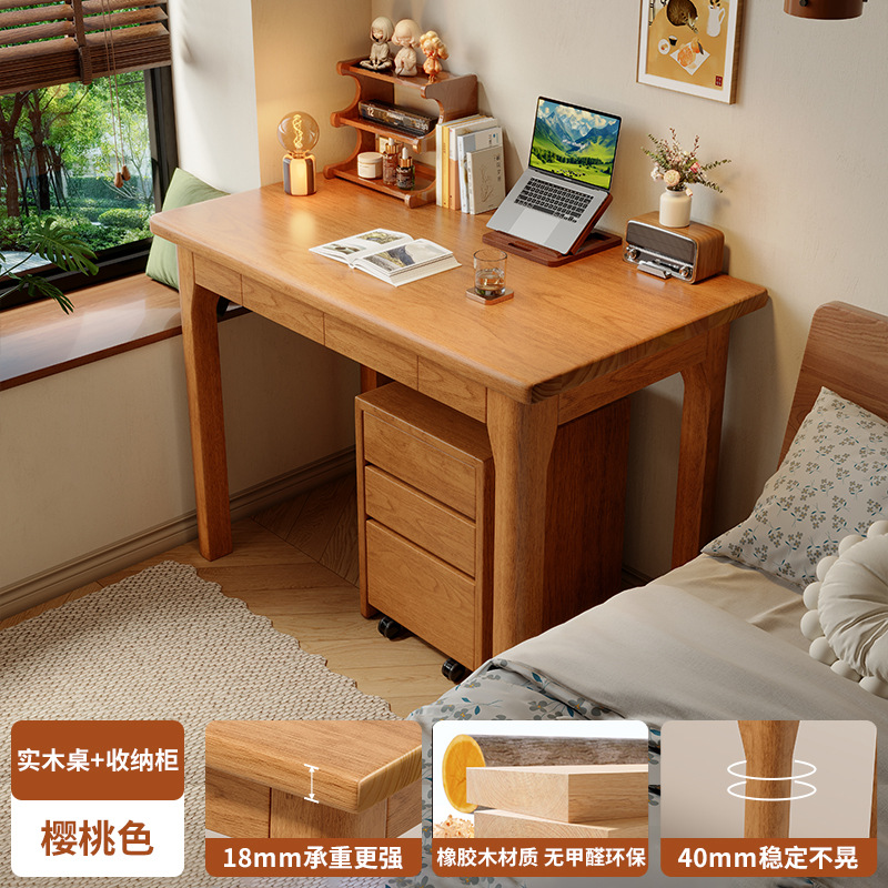 Mesa de escritorio estrecha de madera sólida, escritorio de escritorio para estudiantes, escritorio de escritorio moderno y simple, escritorio de computadora junto a la cama