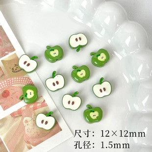 Apple Alloy Paint Cute Beads Loose Beads Handmade DIY Material Accessories Bracelet Bracelet Pendant Accessories