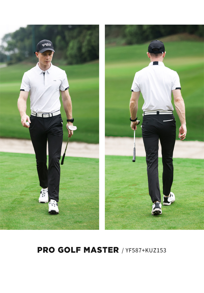 Áo thun golf nam ngắn tay PGM hút ẩm nhanh khô — YF587-màu trắng, YF587-Màu đen, YF587-màu đỏ chi tiết 10
