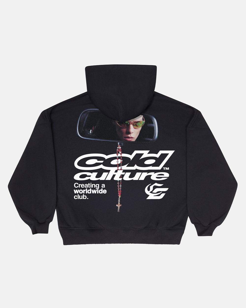 Cold Culture Boxy Hoodie Worldwide Club Black