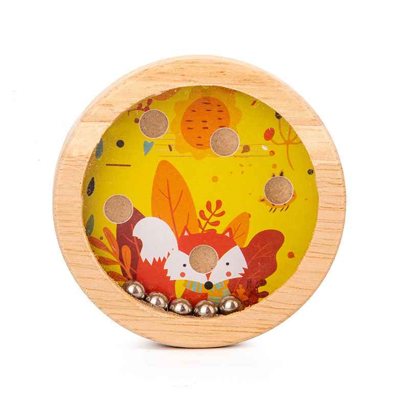 Weiwei Tiger Wood Play Pocket Balance Bead Juego de entrenamiento de coordinación ojo-mano para niños Puzzle Ball Rolling Toys de madera