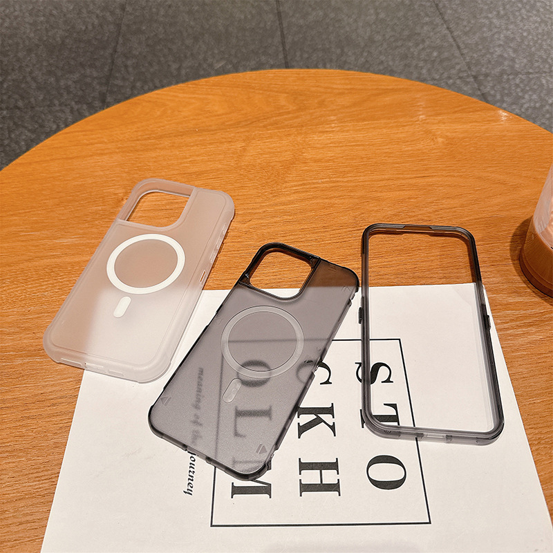 Aplicable IP16 Promax defensa de absorción magnética 3 en 1 transparente TPU + PC cubierta superior e inferior ins viento caída caso de teléfono móvil