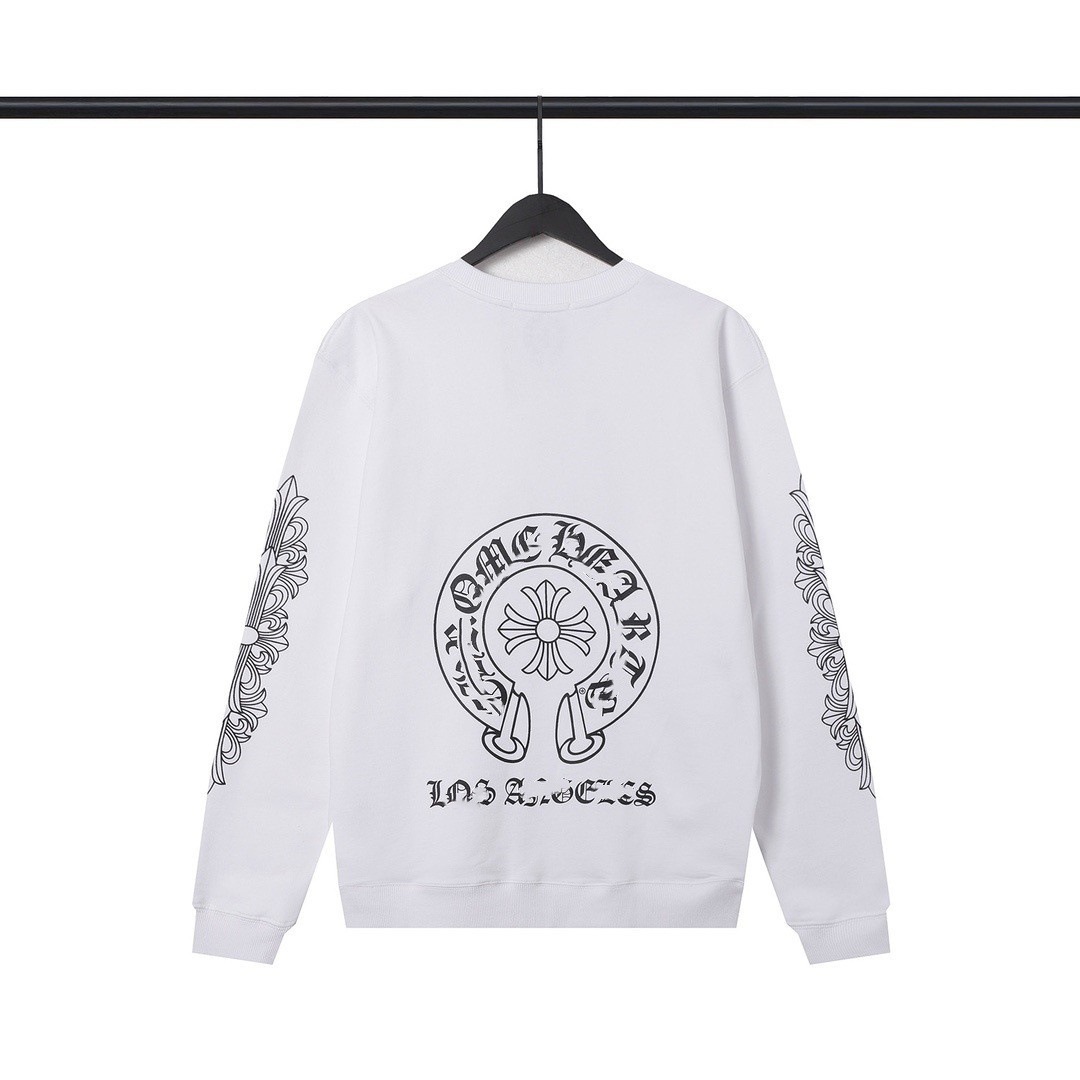 Chrome Hearts Crewneck Sweater Floral Horseshoe White