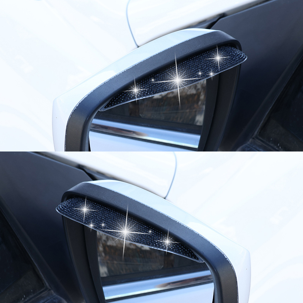 Mirror Car Rain – Qìchē Rain shield - rhinestone-rain-eyebrow-black-diamond-1-pair