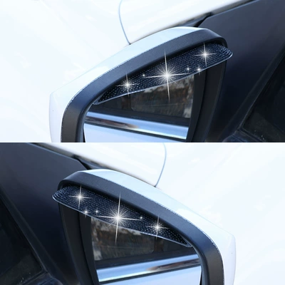 reversing mirror with diamond decorative – Rain shield - rain-eyebrow-with-drill-black-drill-1-pair