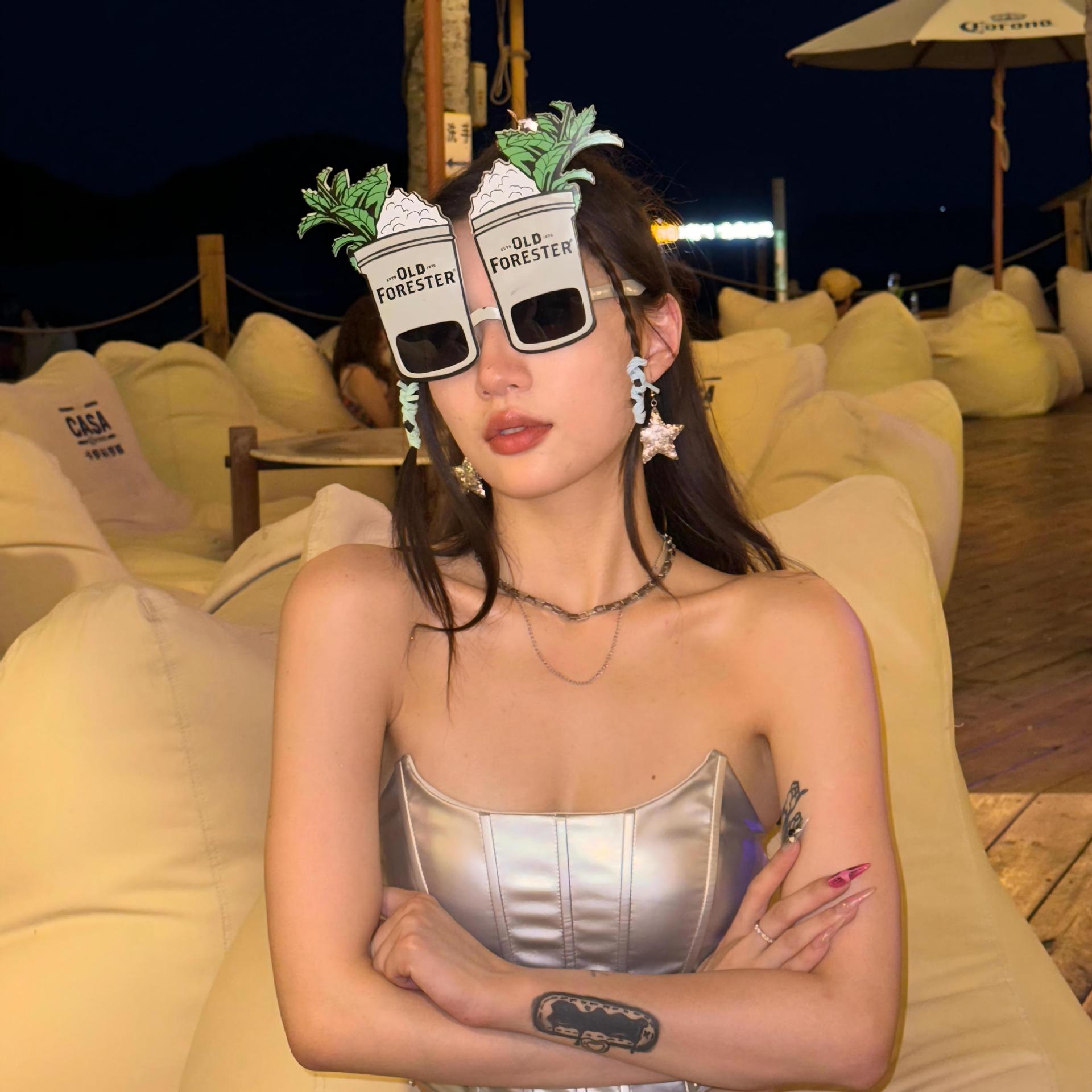 Gafas de Fiesta con Forma de Copa de Plástico PC Decorativas para Fiesta de Playa y Fotos