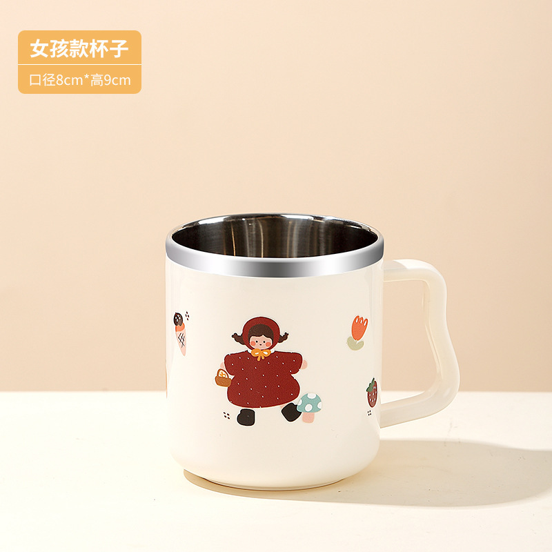 食品级304不锈钢杯儿童杯家用漱口杯加厚隔热耐摔刷牙杯杯口光滑|undefined