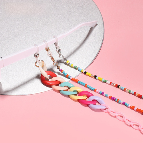 Sugarcane Color Acrylic Chain Earrings Korean Decorative Chain Anti-lost Lanyard Insta Celebrity Style Eyeglass Chain