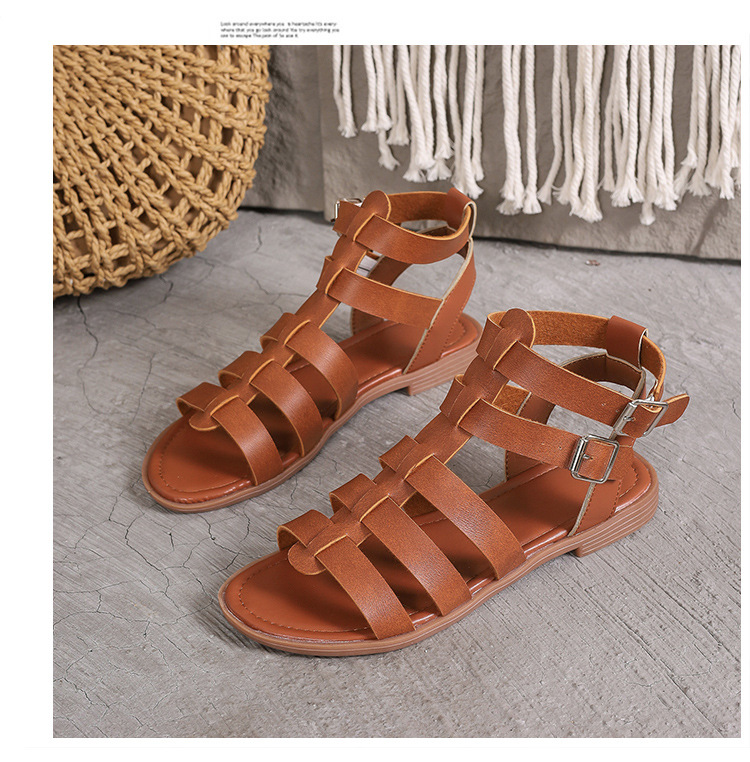 Women's Roman Style Solid Color Round Toe Roman Sandals display picture 15