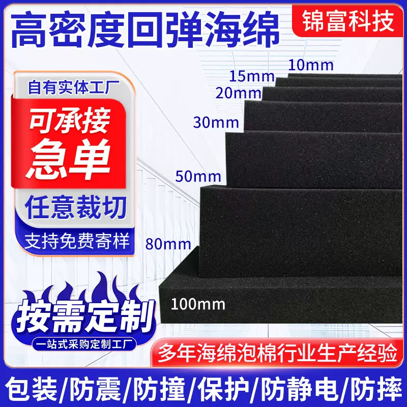 高密度回弹海绵洗碗清洁吸水绵擦包装缓冲柔软高回弹复合海绵片材