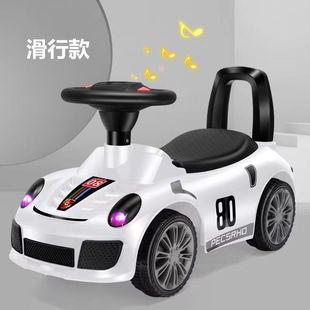 Retro children's toy car children's scooter Baby Scooter car with music light four-wheel balance car