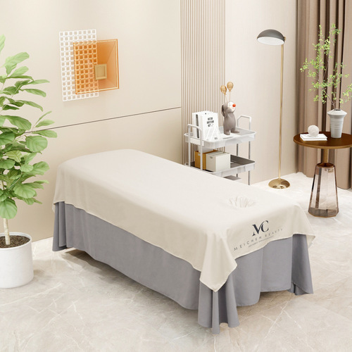 Beauty bedspread with thick solid color hole bed cover SPA body care therapy one guest one change free logo