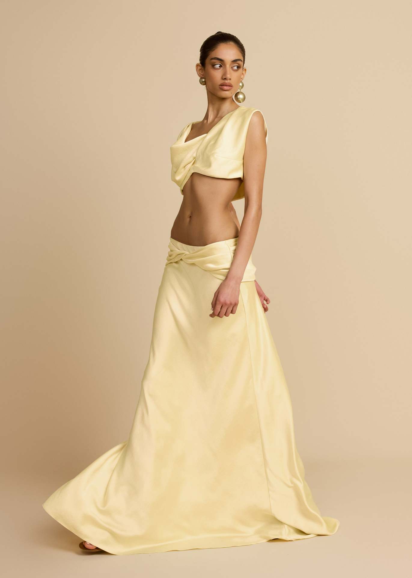 Sexy Geometric Panel Two-Piece Dress Set, Ruched Bustier Top With Asymmetrical Skirt For Women Fashion-Forward Two-Piece Set_ecoleips.com