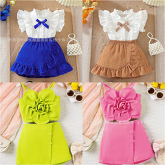 girl summer fashion skirt set 女童新款中小童两件裙套装货源潮