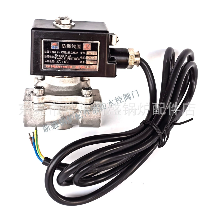 Обычно закрытая 304 из нержавеющей стали прямой газовый клапан для шахты водяной клапан переключатель трубопровода управления 220v24v взрывозащищенный электромагнитный клапан