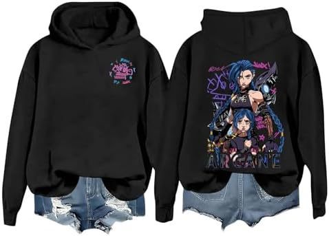 DLDXJQTPL Jinx Was Here Women Hoodie Jinx Arcane Figure
