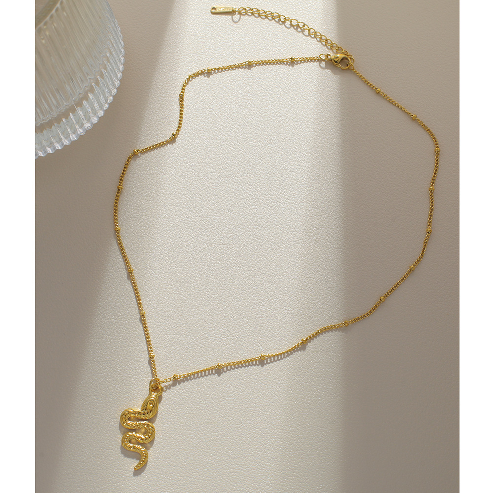 Snake Retro Classic Style 304 Stainless Steel Pendant Necklace Plating Lobster Trigger Clasp Closure display picture 2