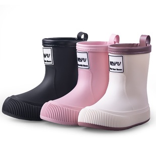 Star-chasing feet in the big children's tube children's rain shoes waterproof beam mouth plus cotton removable water shoes in stock a generation of hair