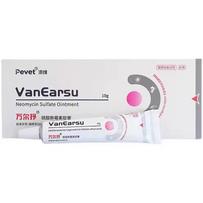 Pawivonel мазь с сульфатом неомицина, ушная мазь, 10 г, ушной канал для собак и кошек, средний отит, внешний отит, ушные клещи, ушной гной