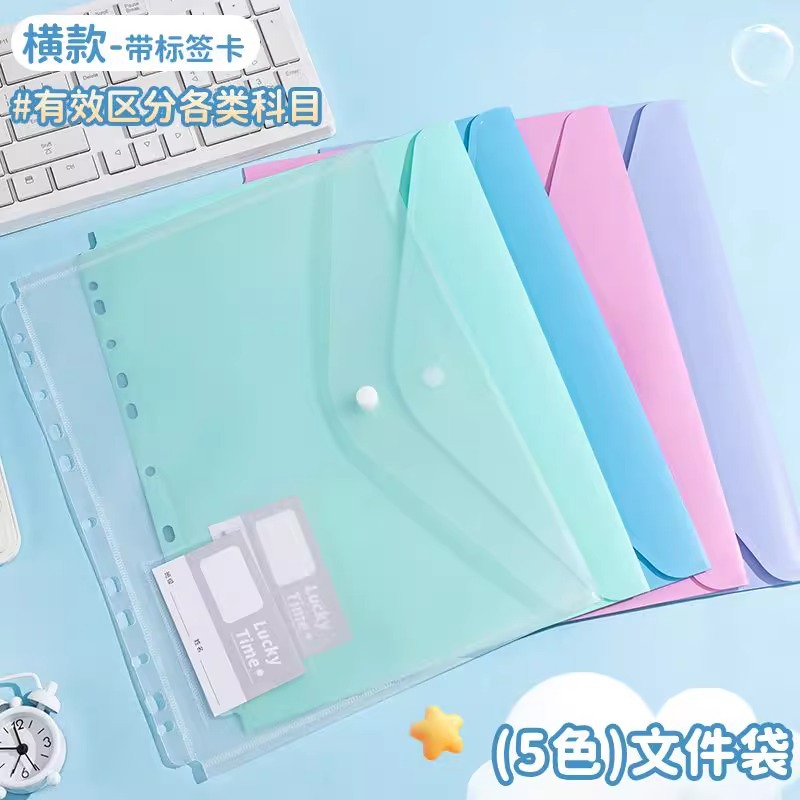 Fábrica directa A4 papel de prueba herramienta de almacenamiento de archivos de hoja de papel de prueba de alto valor de cara bolsa de almacenamiento para estudiantes