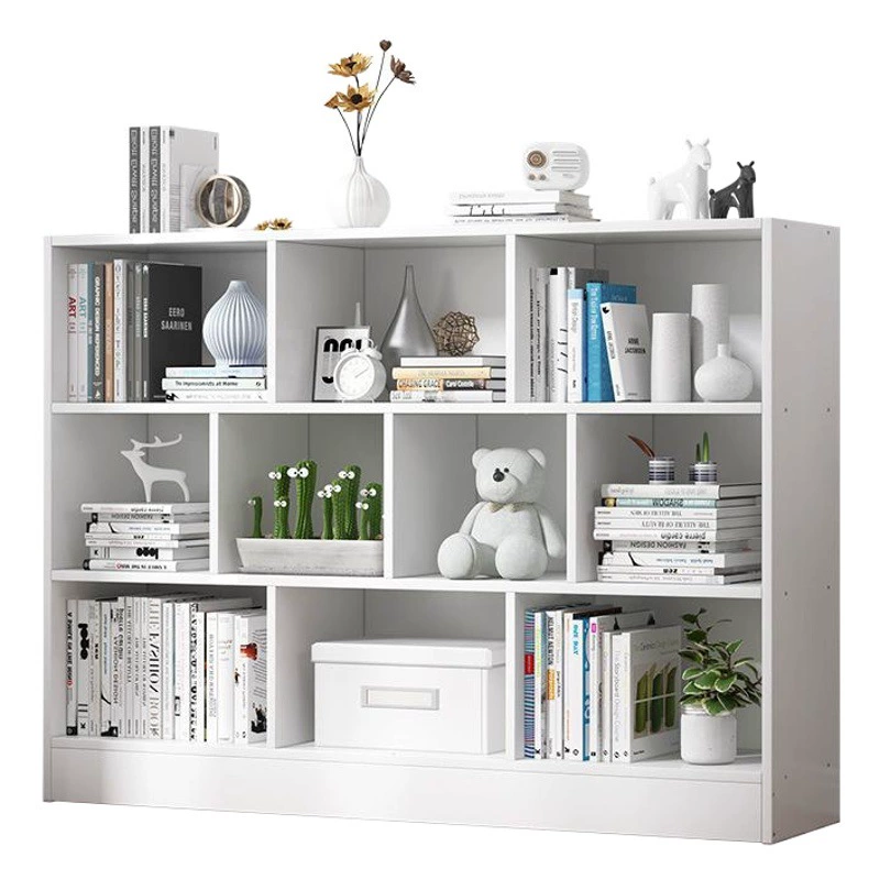 Yijiada Книжный шкаф Книжная полка Напольная простая стеллаж для хранения Офисная простая гостиная Спальня Стеллаж для хранения Маленький книжный шкаф