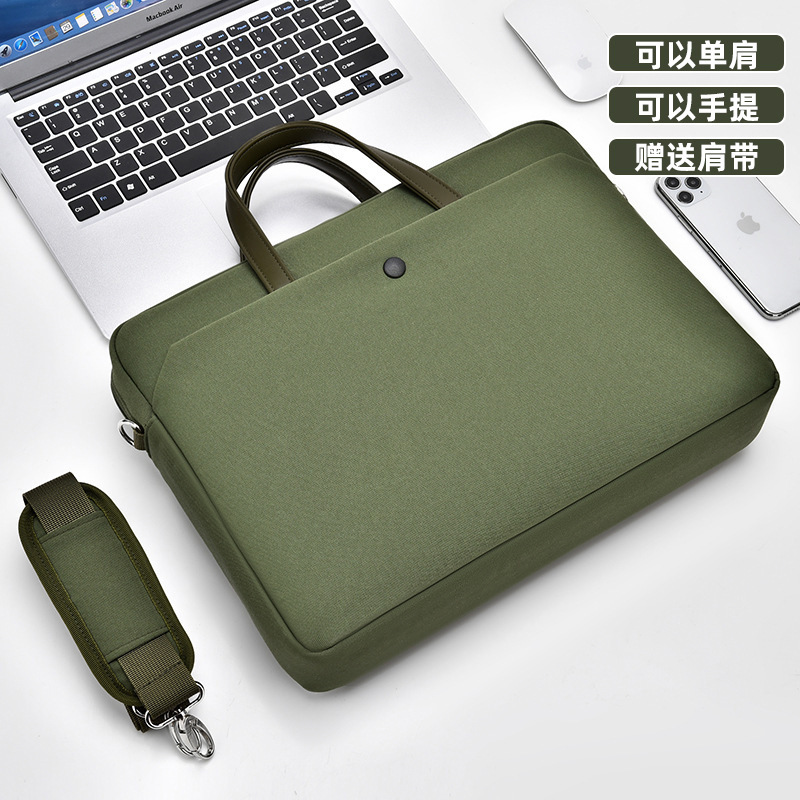 New Laptop Bag Handbag Simple Fashion Briefcase Conference Bag Lightweight Leather Business Computer Bag