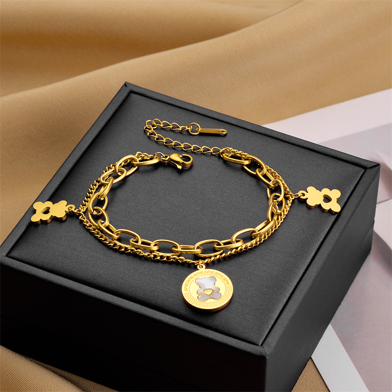 Corea del Sur Dongdaemun moda pulsera de acero de titanio nicho mujer diseño de acero inoxidable sensación de alta calidad joyas de pulsera transfronteriza universal
