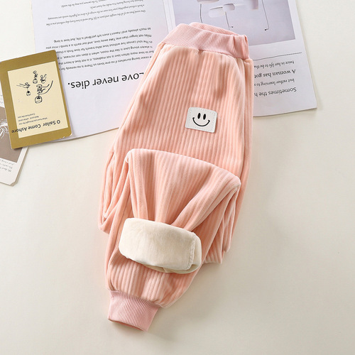 Children's sport pants new unisex baby baby lined pants autumn winter outerwear thick warm pants children's clothing