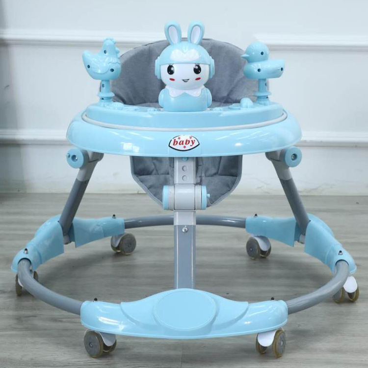 Infant folding walker anti-rollover baby walker 6-18 months not 0 leg learning walker mute