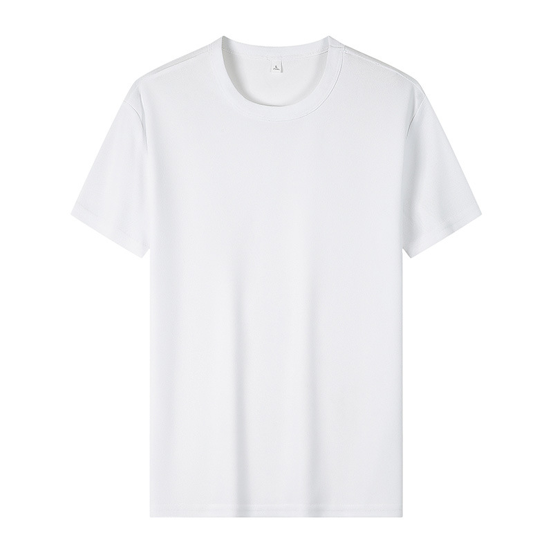 Verano tres líneas de seda de manga corta fácil de manejar cuello redondo camiseta de impresión de manga corta camiseta de impresión cultural de logotipo de impresión personalizada