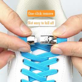 英文图片No Tie Shoe laces8MM Widened Flat Shoelace for Shoes