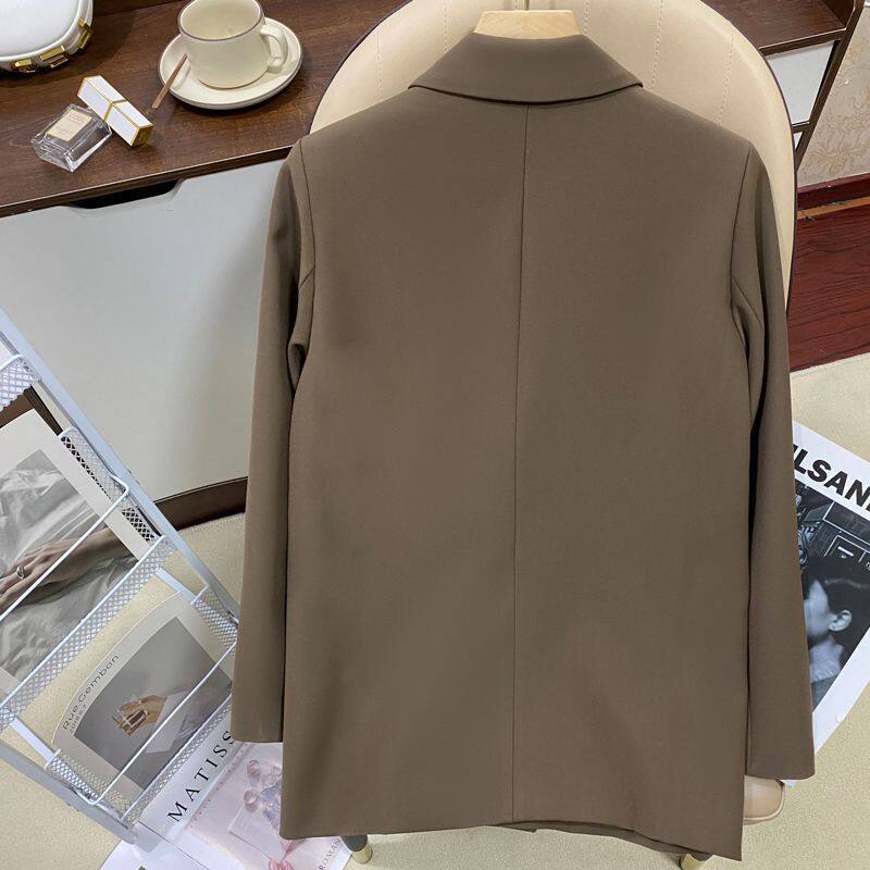 Áo vest nữ dáng ôm cổ vest tay dài phối túi hai nút phong cách công sở — Màu cà phê, đen chi tiết 8