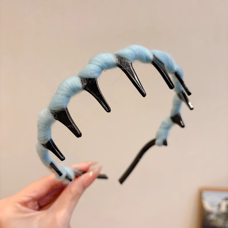 Otoño y invierno de alto nivel explosivo tipo ondas de pelusa correa de cabello para mujeres cráneo alto no lesiones de dientes de cabello para el cabello de doble propósito