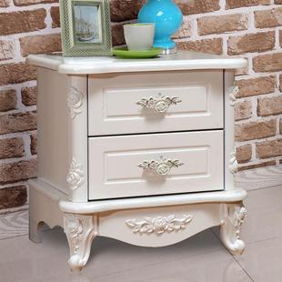 European-Style Bedside Table White Korean-Style Bedroom Wooden Bedside Table Painted with Free Shipping Storage