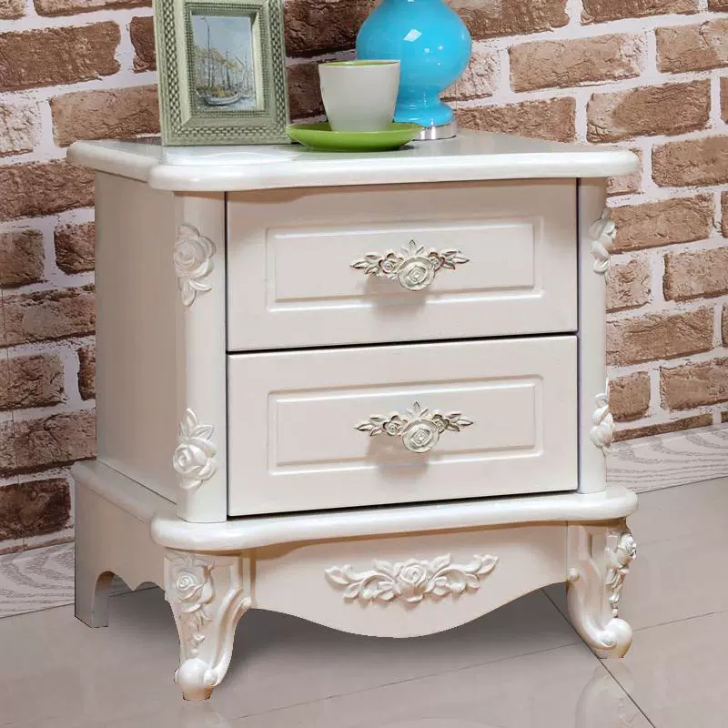 Прикроватная тумбочка в европейском стиле, белая деревянная прикроватная тумбочка в корейском стиле для спальни, окрашенная с бесплатной доставкой.