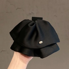 フレンチデザインの高級サテンヘビーデューティースカートポニーテールクリップ、レイジーヘアクリップ、髪のボリュームを示す新しいヘアクリップ