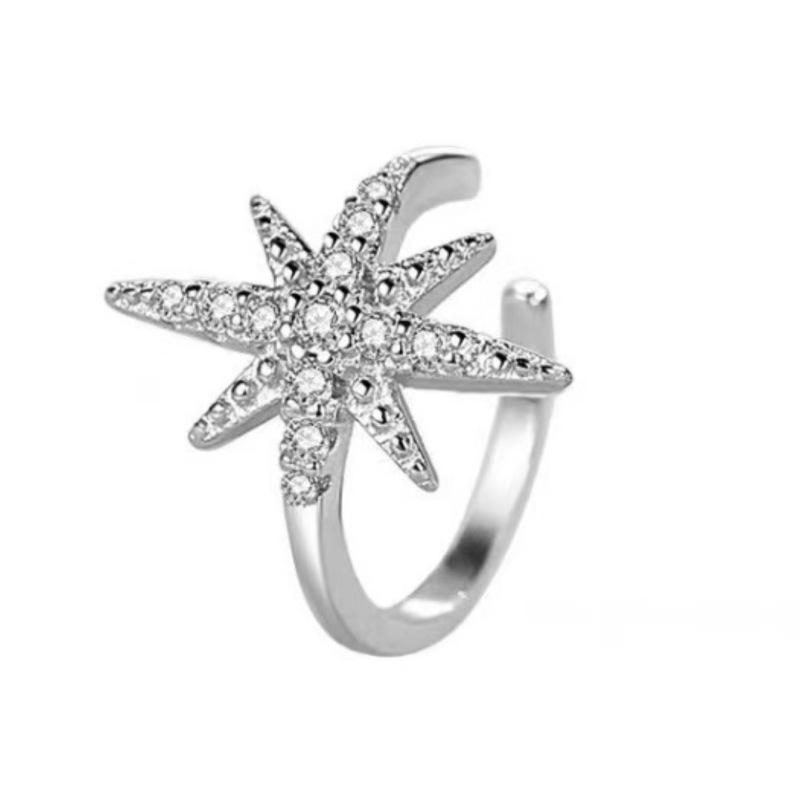 2023 New Gold Six-Pointed Star Ear Clip Earrings for Women - No Piercing Needed, Temperament Style detail image 7