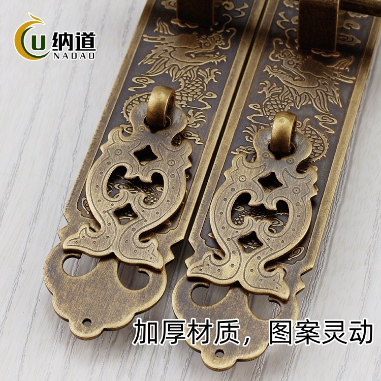 Antique brass straight bar furniture hardware for distressed cabinets, brass handles for wardrobe doors, new Chinese style pulls