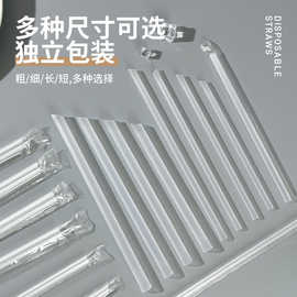 一次性吸管pp材质单支独立包装食品级塑料咖啡冷饮料珍珠奶茶直管