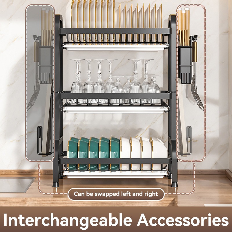 Fregadero de cocina rejilla de drenaje encimera multifuncional vajilla vajilla caja de almacenamiento vajilla vajilla rejilla de suministros para el hogar