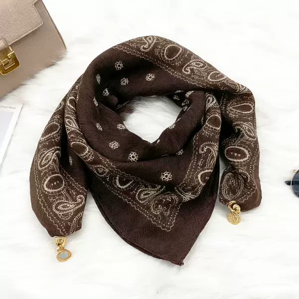 2025 Spring and Autumn New Style 65*65 Square Scarf Magnetic Buckle Cotton and Linen Scarf Women's Easiest for Match Neck Protector Warm Silk Scarf Scarf