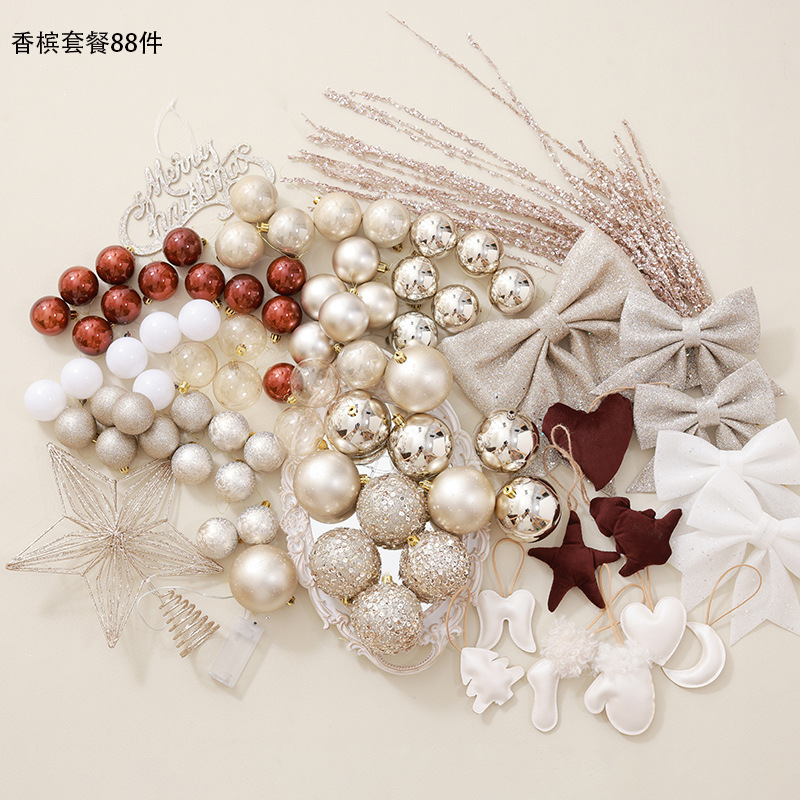 Paquete de árbol de Navidad Paquete de decoración Color champagne 1.8m Paquete de material DIY árbol de Navidad colgante