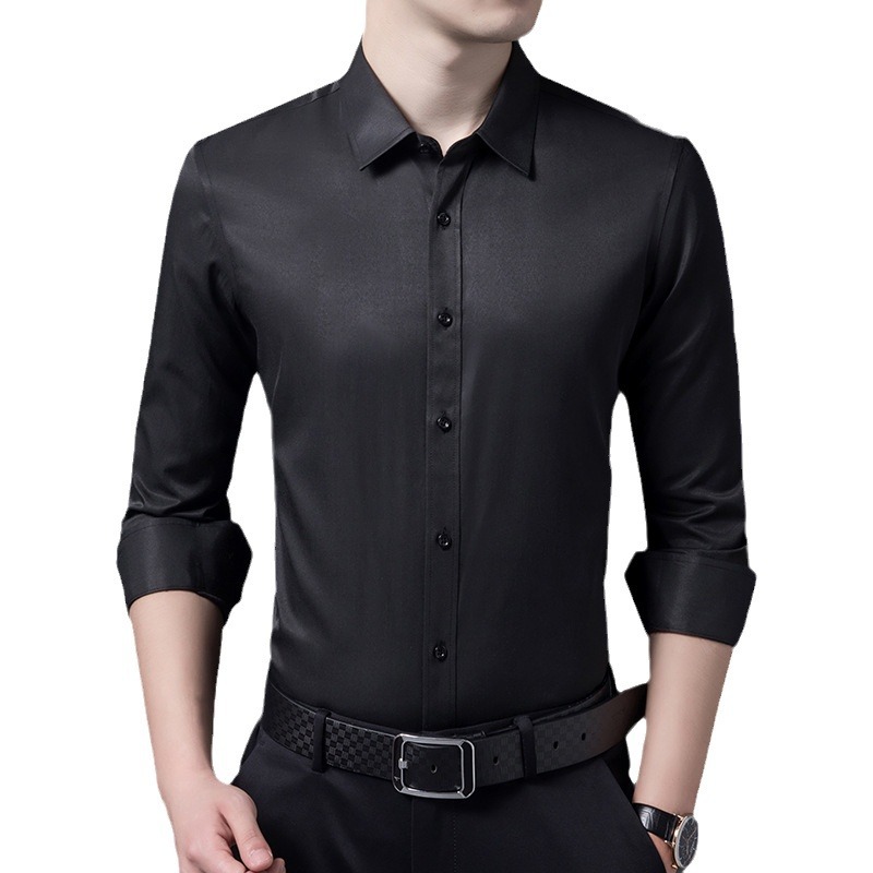 Camisa blanca manga larga slim fit negocios ropa formal verano ropa de trabajo primavera y otoño camisa negra traje de los hombres camisa de manga corta