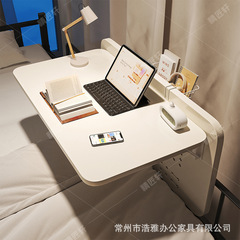 実木ベッドのコンピュータデスク寮ベッドのデスクは折りたたみ可能です。