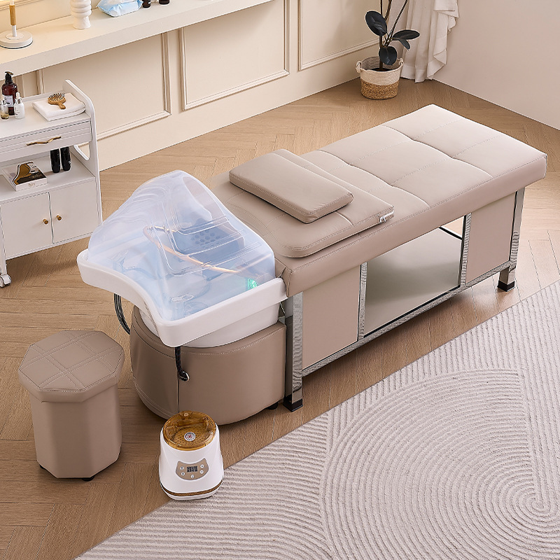 Cama de lavado de cabello de masaje multifuncional para salón de cabello de fumigación tailandesa cama de tratamiento de cabello cama de belleza cama de circulación de agua de temperatura constante
